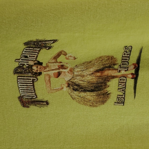 Tommy Bahama yellow print island tours T-Shirt in a size Medium - Picture 2 of 5